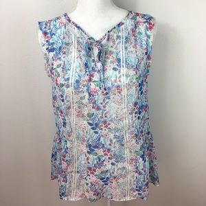 LC Lauren Conrad Floral Print Simi Sheer Blouse
